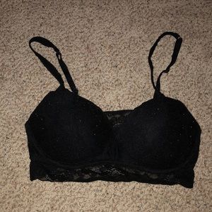 victoria secret pink black lace bra size small